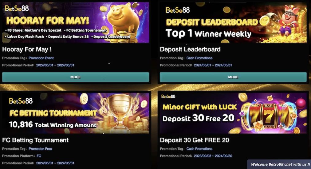 BETSO88 casino bonuses