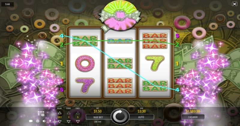 Play in Dollars to Donuts Slot Online from Rival Gaming for free now | www.php-j.com